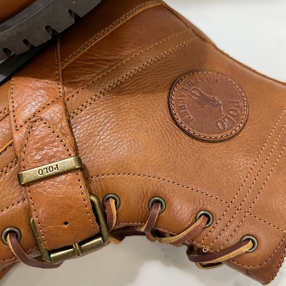 Polo by Ralph Lauren Tan Moc-Toe Boots Durable Sole - Picture 5 of 14